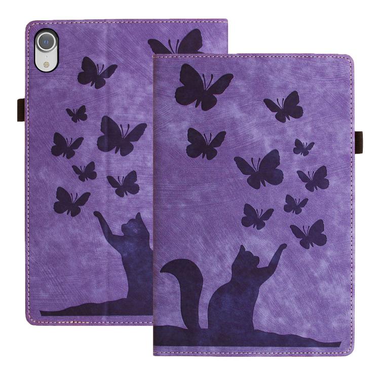 Butterfly Cat Embossing Leather Tablet Case, For iPad Air 13 2026 / 2025 / 2024, For iPad Air 11 2026 / 2025 / 2024, For iPad Pro 13 2025 / 2024, For iPad Pro 11 2025 / 2024, For iPad mini 2024 / 2021