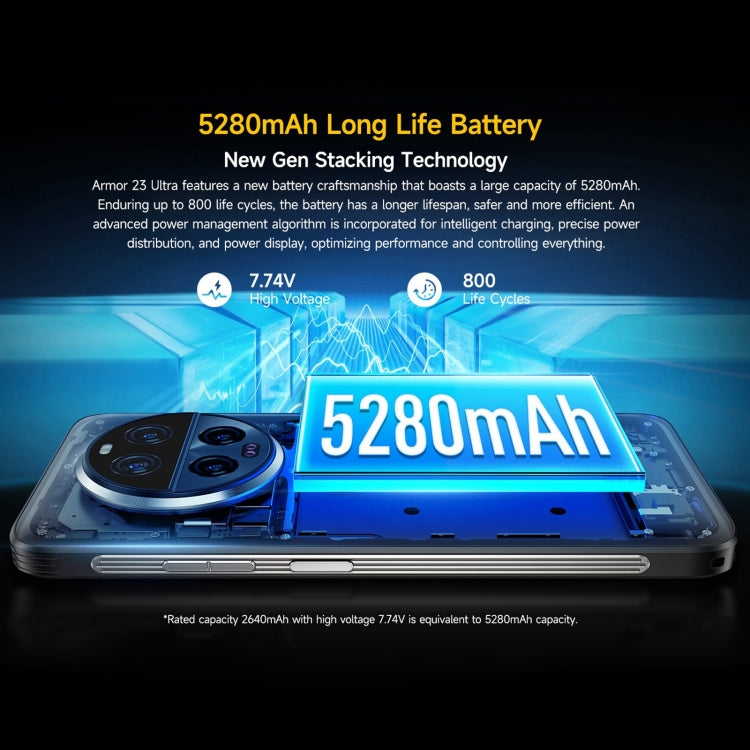 Ulefone Armor 23 Ultra Rugged Smartphone, 6,78 Zoll, Android 13, MediaTek Dimensity 8020 Octa-Core-Prozessor (bis zu 2,6 GHz), Netzwerk: 5G, NFC, OTG, Satelliten-Messaging, 12 GB + 512 GB