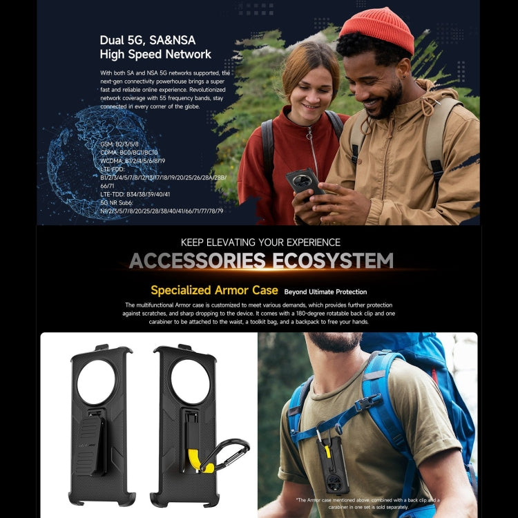 Ulefone Armor 23 Ultra Rugged Smartphone, 6,78 Zoll, Android 13, MediaTek Dimensity 8020 Octa-Core-Prozessor (bis zu 2,6 GHz), Netzwerk: 5G, NFC, OTG, Satelliten-Messaging, 12 GB + 512 GB