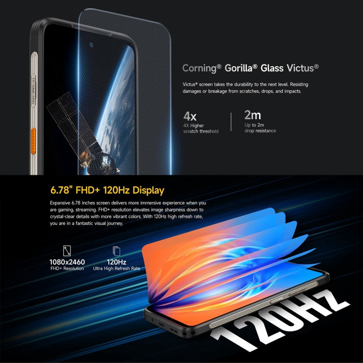 Ulefone Armor 23 Ultra Rugged Smartphone, 6,78 Zoll, Android 13, MediaTek Dimensity 8020 Octa-Core-Prozessor (bis zu 2,6 GHz), Netzwerk: 5G, NFC, OTG, Satelliten-Messaging, 12 GB + 512 GB