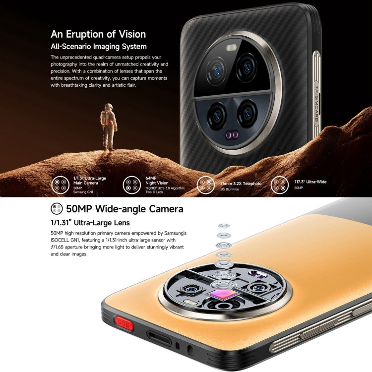 Ulefone Armor 23 Ultra Rugged Smartphone, 6,78 Zoll, Android 13, MediaTek Dimensity 8020 Octa-Core-Prozessor (bis zu 2,6 GHz), Netzwerk: 5G, NFC, OTG, Satelliten-Messaging, 12 GB + 512 GB