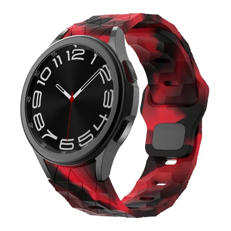 Silikon-Uhrenarmband mit Fußballmuster und umgekehrter Schnalle, für Samsung Galaxy Watch 6 / 6 Classic