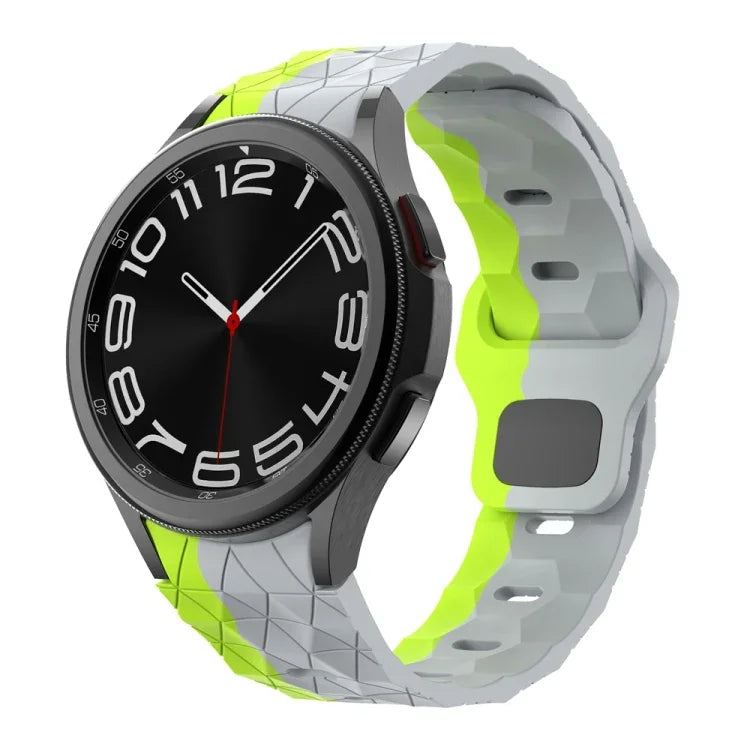 Silikon-Uhrenarmband mit Fußballmuster und umgekehrter Schnalle, für Samsung Galaxy Watch 6 / 6 Classic
