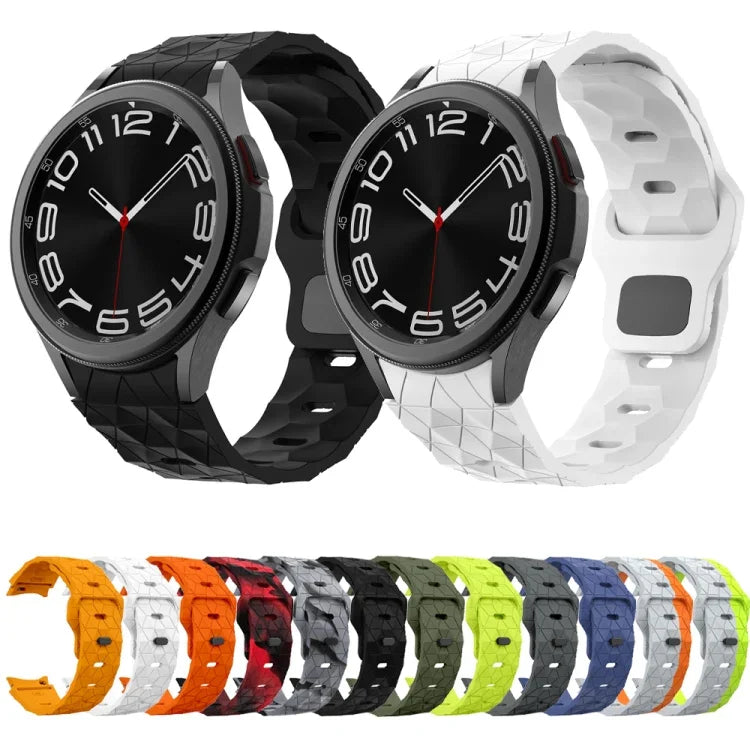 Silikon-Uhrenarmband mit Fußballmuster und umgekehrter Schnalle, für Samsung Galaxy Watch 6 / 6 Classic