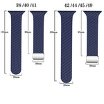 Carbonfaser Magnetisches silbernes Schnallen-Uhrenarmband, Für Apple Watch Series 9 45mm, Für Apple Watch Series 9 41mm, Für Apple Watch Ultra 49mm
