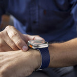 Carbonfaser Magnetisches silbernes Schnallen-Uhrenarmband, Für Apple Watch Series 9 45mm, Für Apple Watch Series 9 41mm, Für Apple Watch Ultra 49mm