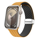 Carbonfaser Magnetisches silbernes Schnallen-Uhrenarmband, Für Apple Watch Series 9 45mm, Für Apple Watch Series 9 41mm, Für Apple Watch Ultra 49mm