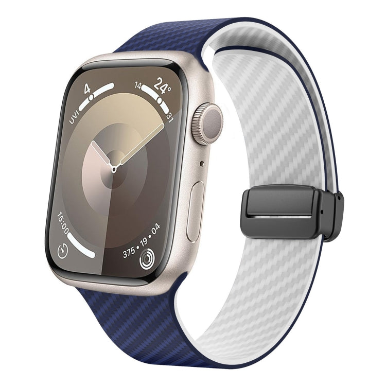 Carbon Fiber Magnetic Black Buckle Watch Band, For Apple Watch Series 6 44mm, For Apple Watch Series 5 44mm, For Apple Watch Series 5 40mm