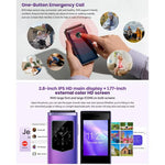 HAMTOD T8 4G Klapphandy, 2,8 Zoll + 1,77 Zoll, VoLTE, Bluetooth, SOS, OTG, EU-Version