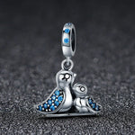 Armband-Accessoires aus 925er Silber mit blauem Edelstein und Vogelmotiv