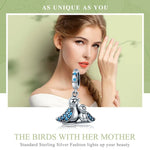 Armband-Accessoires aus 925er Silber mit blauem Edelstein und Vogelmotiv