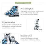 Armband-Accessoires aus 925er Silber mit blauem Edelstein und Vogelmotiv