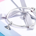 Armband-Accessoires aus 925er Silber mit blauem Edelstein und Vogelmotiv