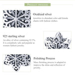 S925 Sterlingsilber Winter-Schneeflocken-Perlen DIY Armband Halskette Accessoires, Silber, Roségold