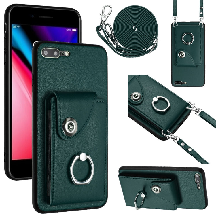 Organ Card Bag Ring Holder Phone Case mit langem Umhängeband, für iPhone 8 Plus / 7 Plus