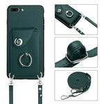 Organ Card Bag Ring Holder Phone Case with Long Lanyard, For iPhone 8 Plus / 7 Plus