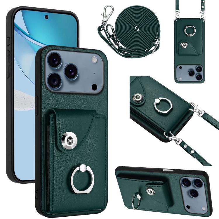 Handyhülle mit Organ-Kartenfach und Ringhalterung mit langem Schlüsselband, für iPhone 17e / 16e, für iPhone 17 Pro Max, für iPhone 17 Pro, für iPhone 17, für iPhone Air, für iPhone 16 Pro Max, für iPhone 16 Pro, für iPhone 16 Plus