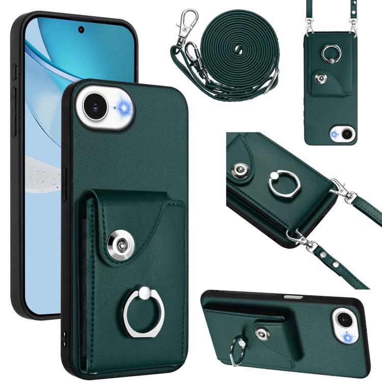 Handyhülle mit Organ-Kartenfach und Ringhalterung mit langem Schlüsselband, für iPhone 17e / 16e, für iPhone 17 Pro Max, für iPhone 17 Pro, für iPhone 17, für iPhone Air, für iPhone 16 Pro Max, für iPhone 16 Pro, für iPhone 16 Plus