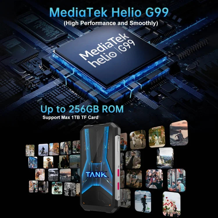 Unihertz Tank mini 1 / 8849, 100-MP-Kamera, 4,3-Zoll-Display, Android 13, Helio G99 Octa-Core-Prozessor, Netzwerk: 4G, Tank mini 1 8 GB + 256 GB