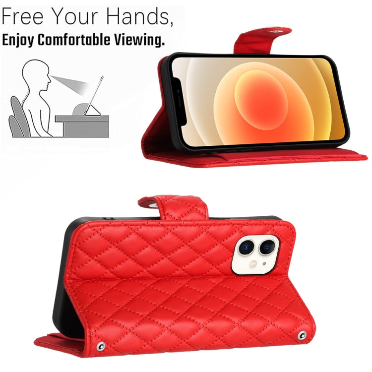Rhombische Struktur Flip Leder Handyhülle mit Trageschlaufe, Für iPhone 11, Für iPhone 11 Pro, Für iPhone XS / X, Für iPhone XR, Für iPhone XS Max, Für iPhone 8 Plus / 7 Plus / 6s Plus