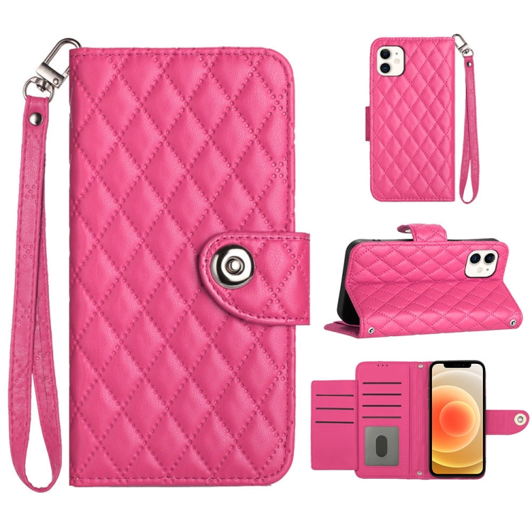 Rhombische Struktur Flip Leder Handyhülle mit Trageschlaufe, Für iPhone 11, Für iPhone 11 Pro, Für iPhone XS / X, Für iPhone XR, Für iPhone XS Max, Für iPhone 8 Plus / 7 Plus / 6s Plus