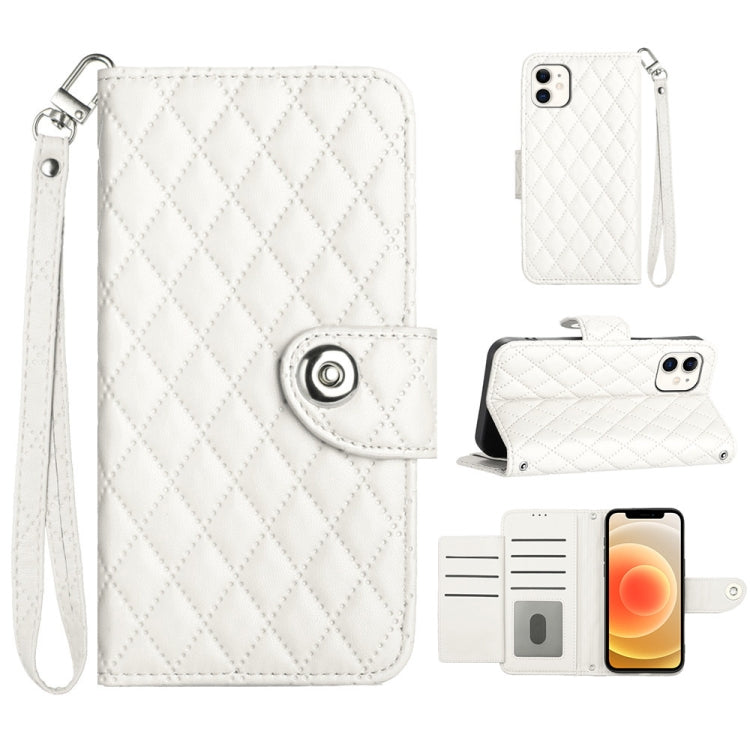 Rhombische Struktur Flip Leder Handyhülle mit Trageschlaufe, Für iPhone 11, Für iPhone 11 Pro, Für iPhone XS / X, Für iPhone XR, Für iPhone XS Max, Für iPhone 8 Plus / 7 Plus / 6s Plus