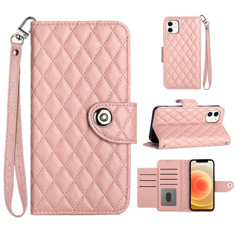 Rhombische Struktur Flip Leder Handyhülle mit Trageschlaufe, Für iPhone 11, Für iPhone 11 Pro, Für iPhone XS / X, Für iPhone XR, Für iPhone XS Max, Für iPhone 8 Plus / 7 Plus / 6s Plus