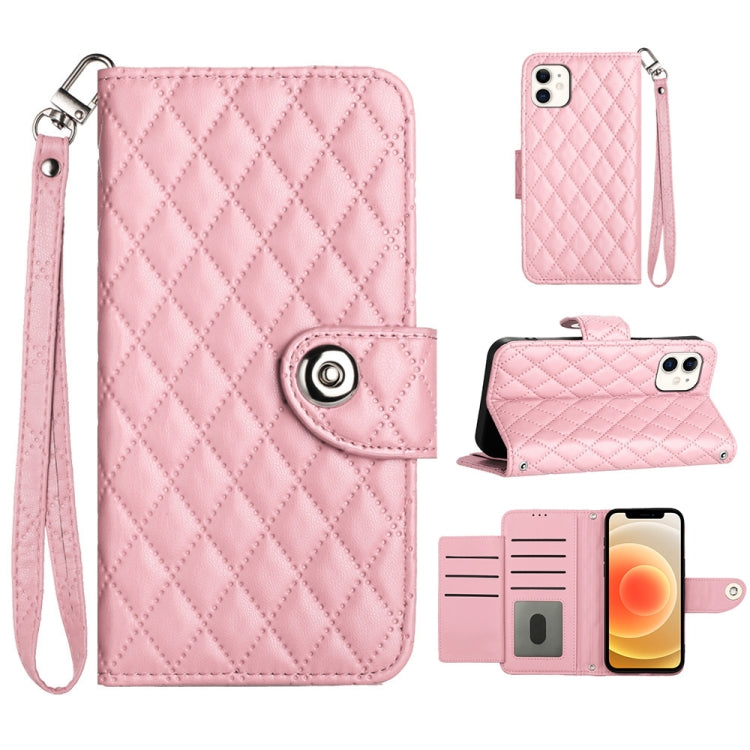 Rhombische Struktur Flip Leder Handyhülle mit Trageschlaufe, Für iPhone 11, Für iPhone 11 Pro, Für iPhone XS / X, Für iPhone XR, Für iPhone XS Max, Für iPhone 8 Plus / 7 Plus / 6s Plus