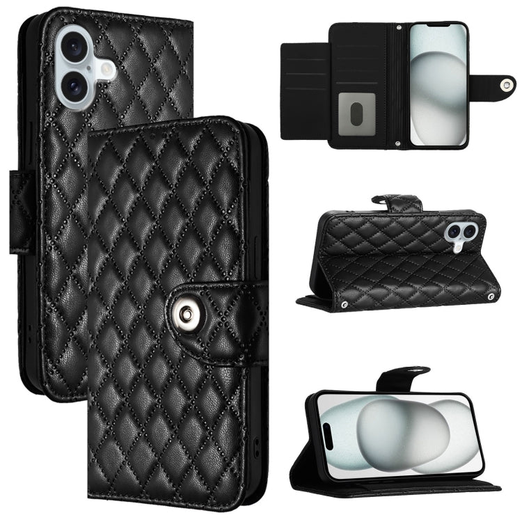 Rhombenförmige Textur Flip Leder Handyhülle mit Lanyard, für iPhone 17 Pro Max, für iPhone 17 Pro, für iPhone 17, für iPhone Air, für iPhone SE 2024, für iPhone 16 Pro Max, für iPhone 16 Pro, für iPhone 16 Plus