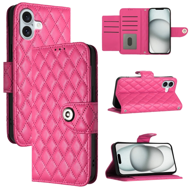 Rhombenförmige Textur Flip Leder Handyhülle mit Lanyard, für iPhone 17 Pro Max, für iPhone 17 Pro, für iPhone 17, für iPhone Air, für iPhone SE 2024, für iPhone 16 Pro Max, für iPhone 16 Pro, für iPhone 16 Plus