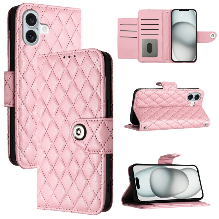 Rhombenförmige Textur Flip Leder Handyhülle mit Lanyard, für iPhone 17 Pro Max, für iPhone 17 Pro, für iPhone 17, für iPhone Air, für iPhone SE 2024, für iPhone 16 Pro Max, für iPhone 16 Pro, für iPhone 16 Plus
