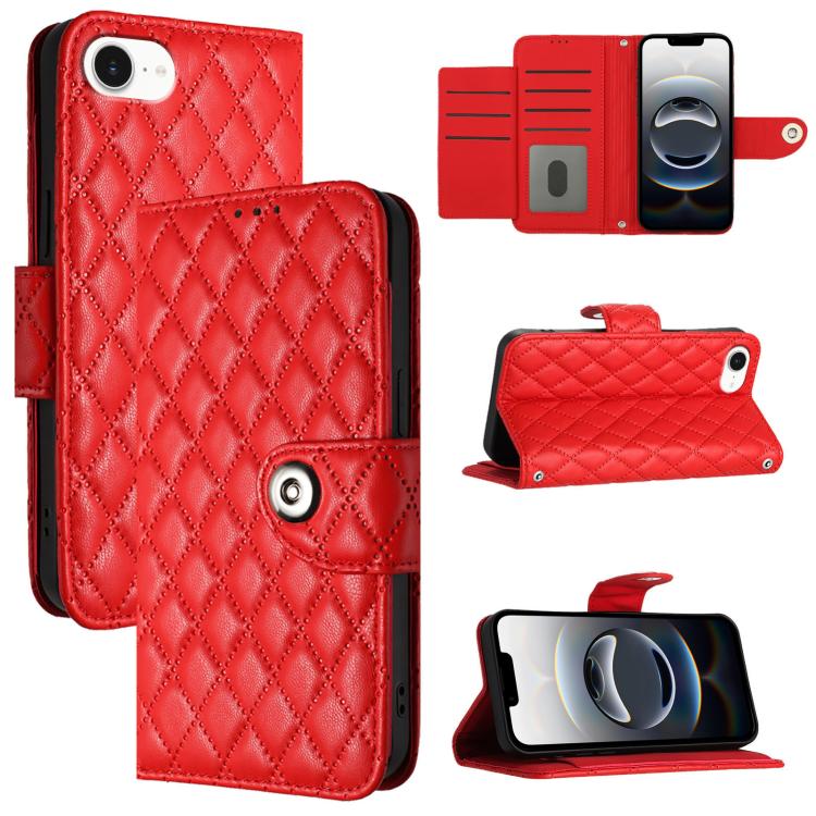 Rhombenförmige Textur Flip Leder Handyhülle mit Lanyard, für iPhone 17 Pro Max, für iPhone 17 Pro, für iPhone 17, für iPhone Air, für iPhone SE 2024, für iPhone 16 Pro Max, für iPhone 16 Pro, für iPhone 16 Plus