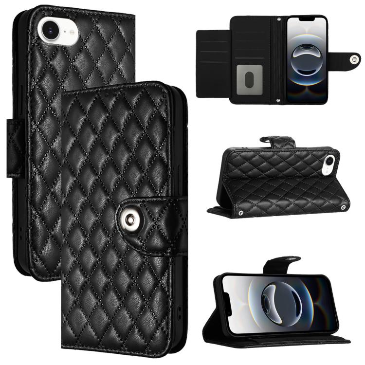 Rhombenförmige Textur Flip Leder Handyhülle mit Lanyard, für iPhone 17 Pro Max, für iPhone 17 Pro, für iPhone 17, für iPhone Air, für iPhone SE 2024, für iPhone 16 Pro Max, für iPhone 16 Pro, für iPhone 16 Plus