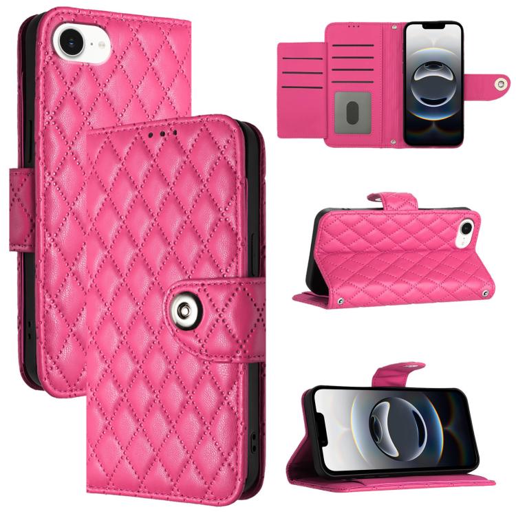 Rhombenförmige Textur Flip Leder Handyhülle mit Lanyard, für iPhone 17 Pro Max, für iPhone 17 Pro, für iPhone 17, für iPhone Air, für iPhone SE 2024, für iPhone 16 Pro Max, für iPhone 16 Pro, für iPhone 16 Plus