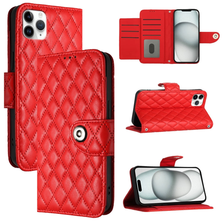 Rhombic Texture Flip Leather Phone Case with Lanyard, For iPhone 14 Pro Max, For iPhone SE 2022 / 2020 / 8 / 7, For iPhone 13 Pro Max, For iPhone 13 Pro, For iPhone 13, For iPhone 12 / 12 Pro, For iPhone 12 Pro Max, For iPhone 11 Pro Max