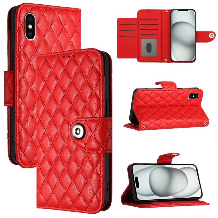 Rhombische Struktur Flip Leder Handyhülle mit Trageschlaufe, Für iPhone 11, Für iPhone 11 Pro, Für iPhone XS / X, Für iPhone XR, Für iPhone XS Max, Für iPhone 8 Plus / 7 Plus / 6s Plus