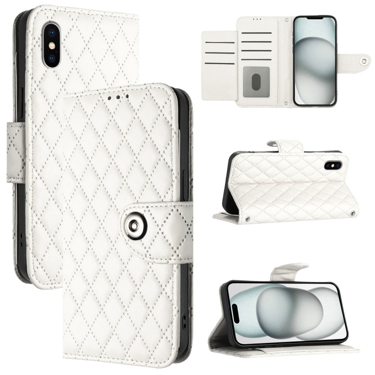 Rhombische Struktur Flip Leder Handyhülle mit Trageschlaufe, Für iPhone 11, Für iPhone 11 Pro, Für iPhone XS / X, Für iPhone XR, Für iPhone XS Max, Für iPhone 8 Plus / 7 Plus / 6s Plus
