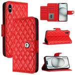 Rhombische Struktur Flip Leder Handyhülle mit Trageschlaufe, Für iPhone 11, Für iPhone 11 Pro, Für iPhone XS / X, Für iPhone XR, Für iPhone XS Max, Für iPhone 8 Plus / 7 Plus / 6s Plus