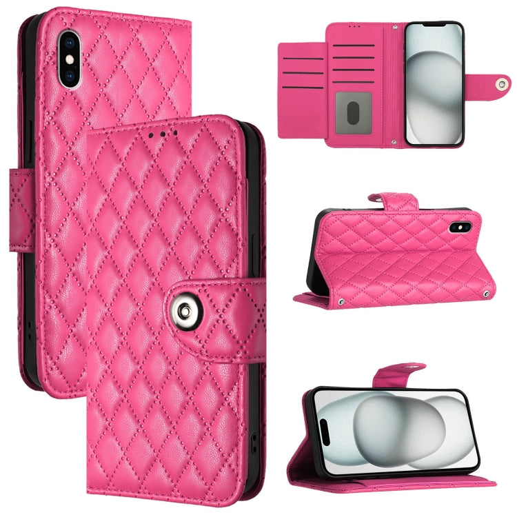 Rhombische Struktur Flip Leder Handyhülle mit Trageschlaufe, Für iPhone 11, Für iPhone 11 Pro, Für iPhone XS / X, Für iPhone XR, Für iPhone XS Max, Für iPhone 8 Plus / 7 Plus / 6s Plus