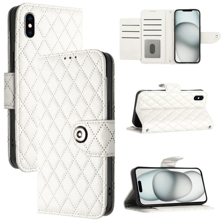 Rhombische Struktur Flip Leder Handyhülle mit Trageschlaufe, Für iPhone 11, Für iPhone 11 Pro, Für iPhone XS / X, Für iPhone XR, Für iPhone XS Max, Für iPhone 8 Plus / 7 Plus / 6s Plus