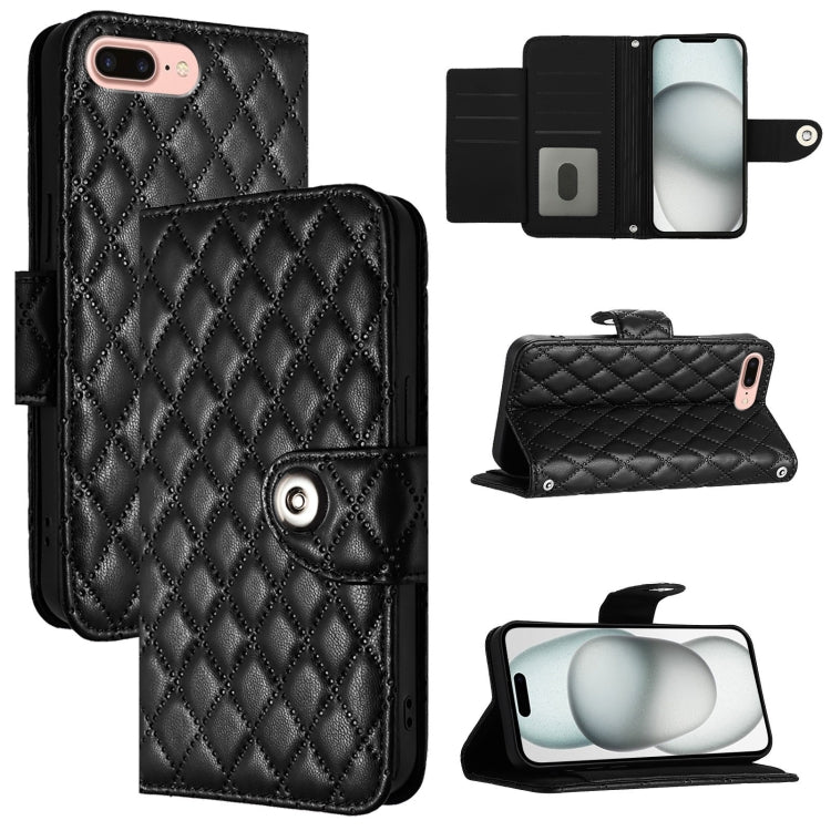 Rhombische Struktur Flip Leder Handyhülle mit Trageschlaufe, Für iPhone 11, Für iPhone 11 Pro, Für iPhone XS / X, Für iPhone XR, Für iPhone XS Max, Für iPhone 8 Plus / 7 Plus / 6s Plus