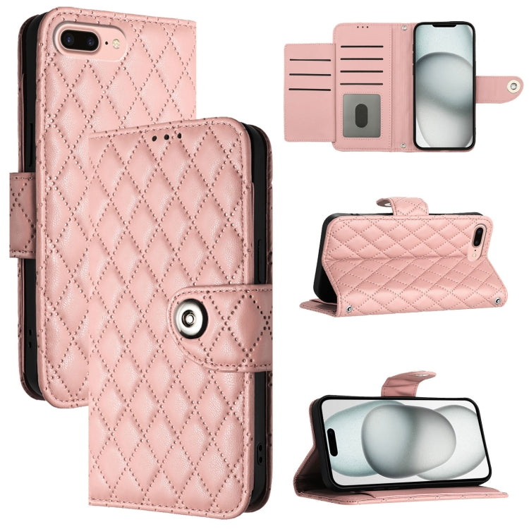Rhombische Struktur Flip Leder Handyhülle mit Trageschlaufe, Für iPhone 11, Für iPhone 11 Pro, Für iPhone XS / X, Für iPhone XR, Für iPhone XS Max, Für iPhone 8 Plus / 7 Plus / 6s Plus