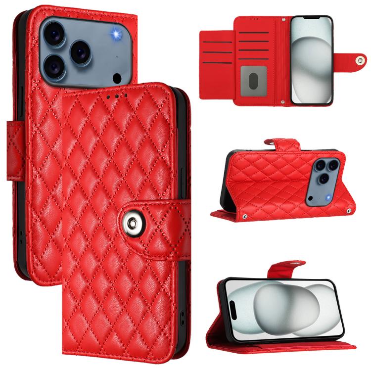 Rhombenförmige Textur Flip Leder Handyhülle mit Lanyard, für iPhone 17 Pro Max, für iPhone 17 Pro, für iPhone 17, für iPhone Air, für iPhone SE 2024, für iPhone 16 Pro Max, für iPhone 16 Pro, für iPhone 16 Plus