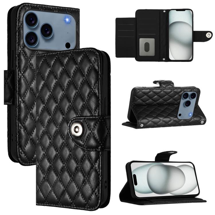Rhombenförmige Textur Flip Leder Handyhülle mit Lanyard, für iPhone 17 Pro Max, für iPhone 17 Pro, für iPhone 17, für iPhone Air, für iPhone SE 2024, für iPhone 16 Pro Max, für iPhone 16 Pro, für iPhone 16 Plus