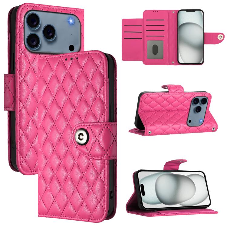 Rhombenförmige Textur Flip Leder Handyhülle mit Lanyard, für iPhone 17 Pro Max, für iPhone 17 Pro, für iPhone 17, für iPhone Air, für iPhone SE 2024, für iPhone 16 Pro Max, für iPhone 16 Pro, für iPhone 16 Plus