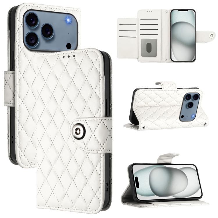 Rhombenförmige Textur Flip Leder Handyhülle mit Lanyard, für iPhone 17 Pro Max, für iPhone 17 Pro, für iPhone 17, für iPhone Air, für iPhone SE 2024, für iPhone 16 Pro Max, für iPhone 16 Pro, für iPhone 16 Plus