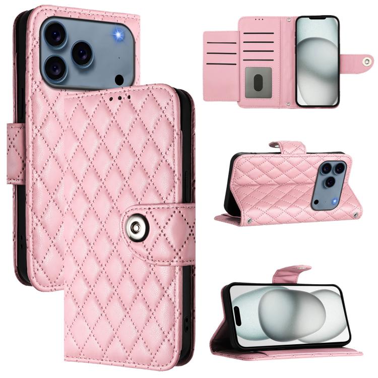 Rhombenförmige Textur Flip Leder Handyhülle mit Lanyard, für iPhone 17 Pro Max, für iPhone 17 Pro, für iPhone 17, für iPhone Air, für iPhone SE 2024, für iPhone 16 Pro Max, für iPhone 16 Pro, für iPhone 16 Plus
