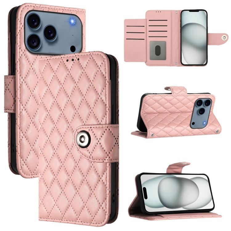 Rhombenförmige Textur Flip Leder Handyhülle mit Lanyard, für iPhone 17 Pro Max, für iPhone 17 Pro, für iPhone 17, für iPhone Air, für iPhone SE 2024, für iPhone 16 Pro Max, für iPhone 16 Pro, für iPhone 16 Plus