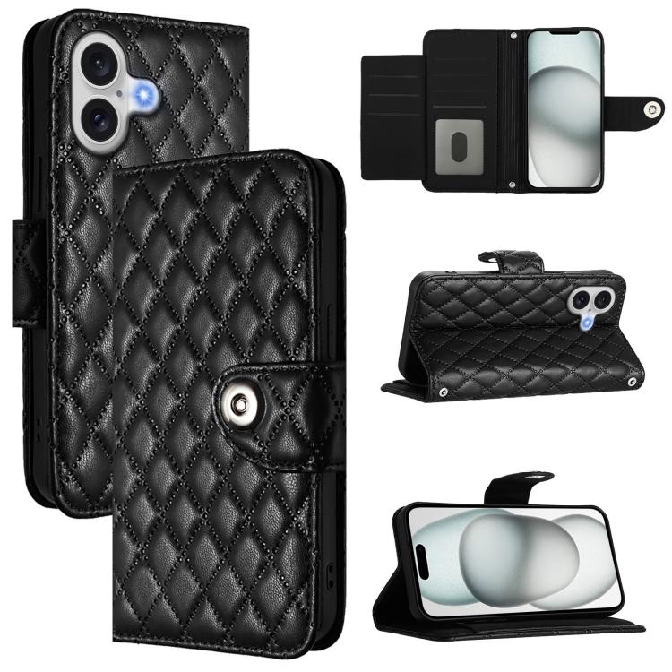 Rhombenförmige Textur Flip Leder Handyhülle mit Lanyard, für iPhone 17 Pro Max, für iPhone 17 Pro, für iPhone 17, für iPhone Air, für iPhone SE 2024, für iPhone 16 Pro Max, für iPhone 16 Pro, für iPhone 16 Plus