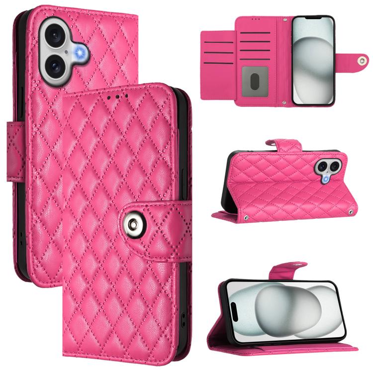 Rhombenförmige Textur Flip Leder Handyhülle mit Lanyard, für iPhone 17 Pro Max, für iPhone 17 Pro, für iPhone 17, für iPhone Air, für iPhone SE 2024, für iPhone 16 Pro Max, für iPhone 16 Pro, für iPhone 16 Plus